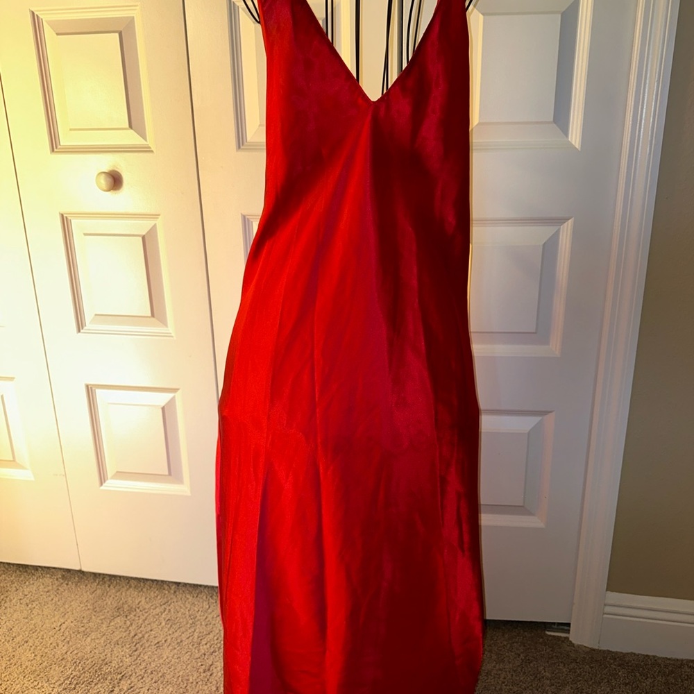 Elegant Red Slip Dresssmall